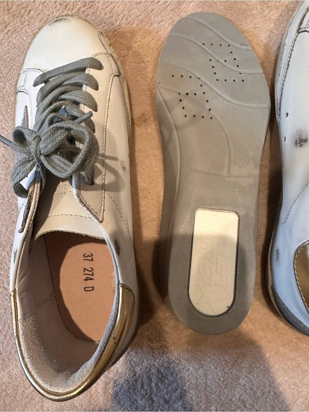 Golden Goose Super-Star Sneakers White Silver Gold Size 37 EU / US 7 NIB - Picture 12 of 15